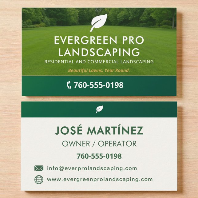 Professional Lawn Care Gardening Landscaping Business Card (Creator Uploaded)