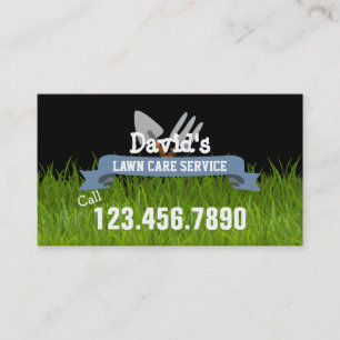Professional Lawn Care & Gardening Service Business Card