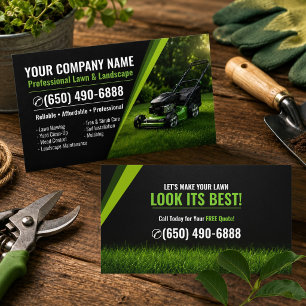 Professional Lawn Care & Landscaping Business Card