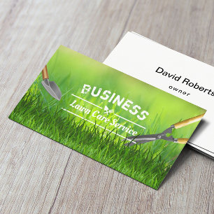 Professional Lawn Care & Landscaping Green Grass B Business Card