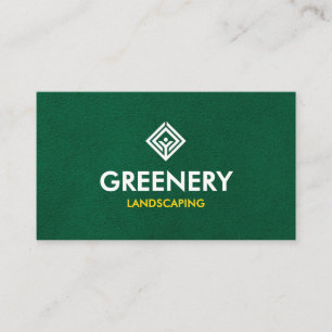 Professional Lawn Care Landscaping Green Simple Business Card