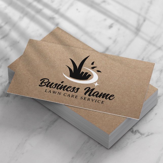 Professional Lawn Care & Landscaping Rustic Kraft Business Card (Creator Uploaded)