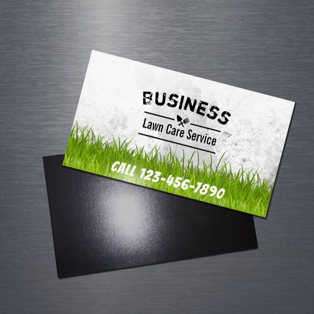 Professional Lawn Care & Landscaping Service Magnetic Business Card (Creator Uploaded)