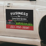 Professional Lawn Care & Landscaping Service Red Car Magnet<br><div class="desc">Lawn Care & Landscaping Service Professional Car Magnets.</div>