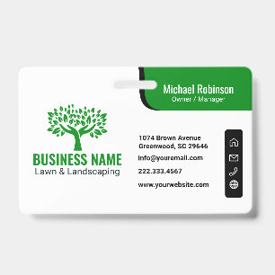 Professional Lawn Care Landscaping Tree Logo ID Badge