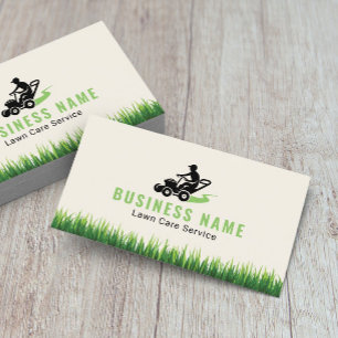Professional Lawn Care Mower Logo Landscaping Business Card