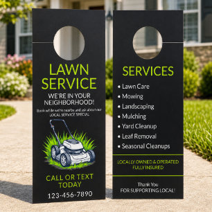 Professional Lawn Care Service Door Hanger