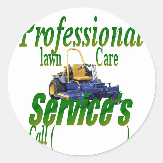 Professional lawn care services classic round sticker (Front)