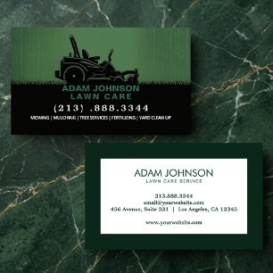 Professional Lawn Mowing Service Green Business Ca Card
