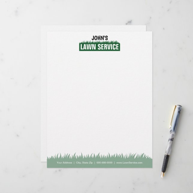 Professional Lawn Service Letterhead (Front/Back In Situ)