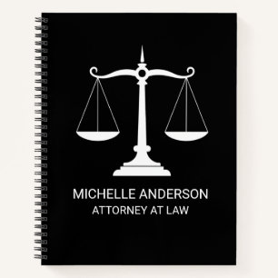Professional Lawyer Attorney Black and white Notebook