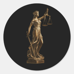 Professional Lawyer Attorney luxury Black Gold     Classic Round Sticker