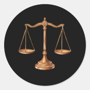 Professional Lawyer Attorney luxury Black Gold Classic Round Sticker
