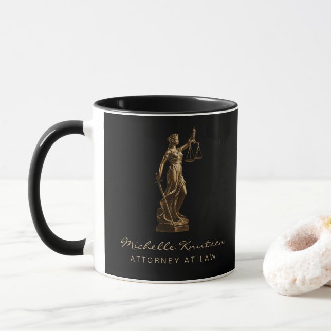 Professional Lawyer Attorney luxury Black Gold Mug (With Donut)