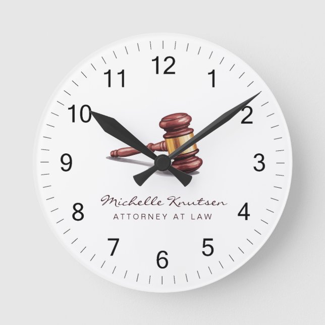 Professional Lawyer Attorney luxury White  Round Clock (Front)
