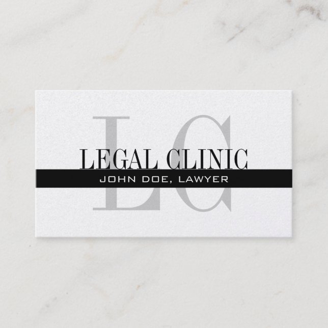 Professional Lawyer Business Card Monogram Logo (Front)