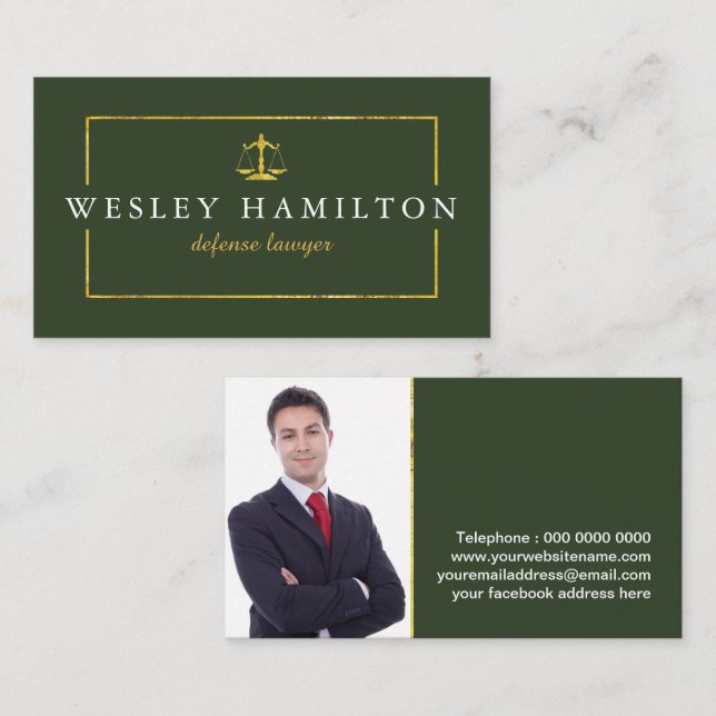 Professional Lawyer Business Card Template (Front/Back)