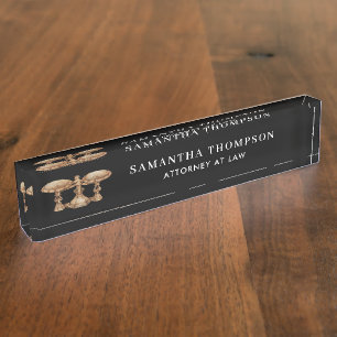 Professional Lawyer Law Attorney Vintage Scale Nameplate