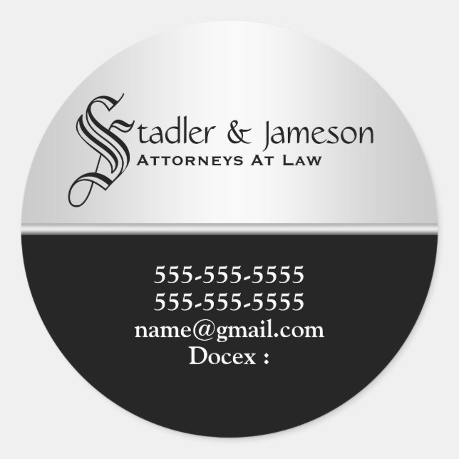 Professional lawyer modern round | Personalise Classic Round Sticker (Front)