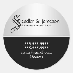 Professional lawyer modern round   Personalise Classic Round Sticker