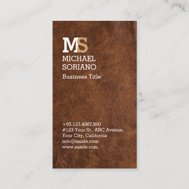 Professional Leather Artisan Business Card (Front)