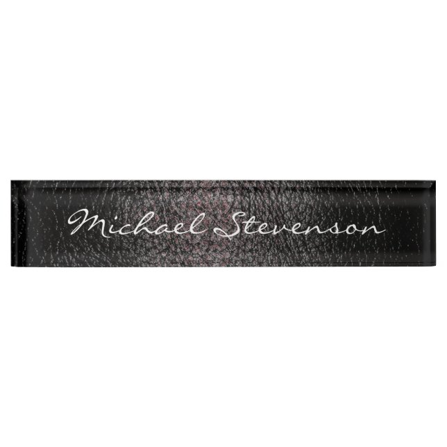 Professional Leather Effect Business Nameplate (Front)