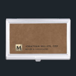 Professional Leather Luxury Business Card Holder<br><div class="desc">Keep your business cards organised and protected in style with this modern business card case featuring a gold initial logo on a brown leather print background. Made with high-quality materials, this case is durable and sophisticated, making it the perfect accessory for any business professional. The case is also lightweight and...</div>