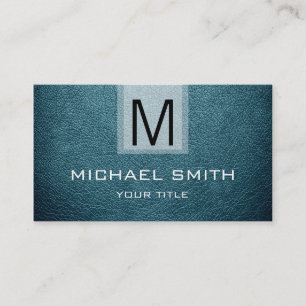 Professional Leather Textured Monogram #15 Business Card