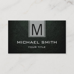 Professional Leather Textured Monogram #20 Business Card