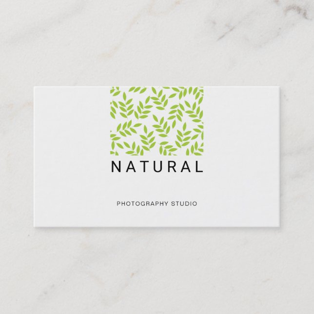 Professional Leaves Pattern Business Card (Front)