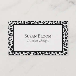 Professional Leopard Print Black and Grey  Business Card
