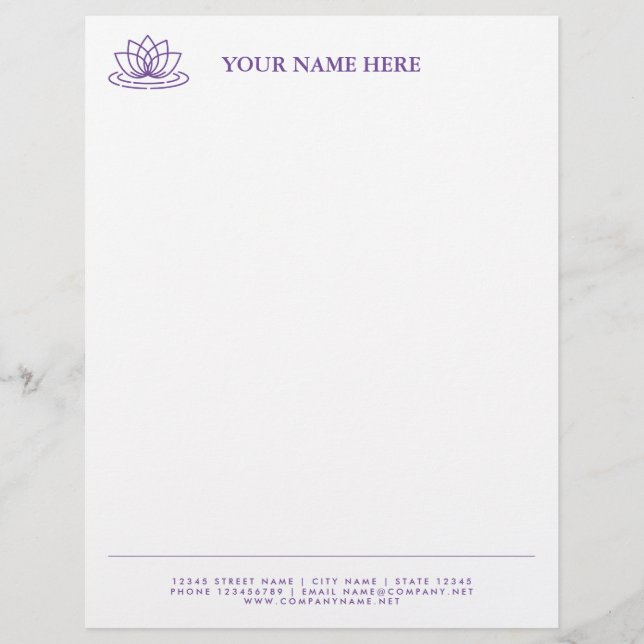 Professional letterhead template for yoga and more (Front)