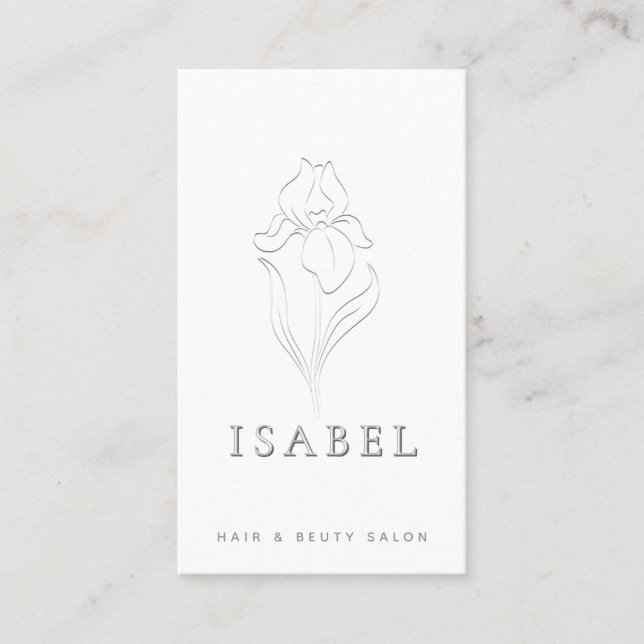  Professional letterpress floral monogram Qr code  Business Card (Front)