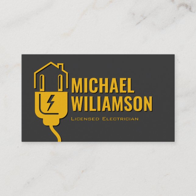 Professional Licensed Electrician Electrical Work Business Card (Front)