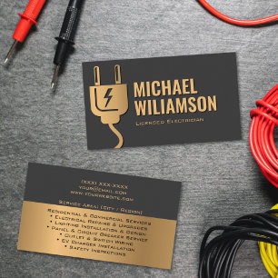 Professional Licensed Electrician Electrical Work Business Card
