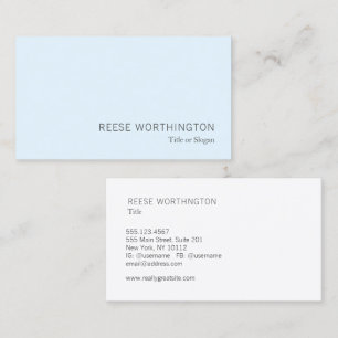 Professional Light Blue Modern Business Card