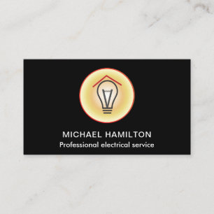Professional light bulb logo electrical service bu business card