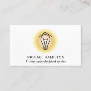 Professional light bulb logo electrical service bu business card