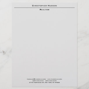 Professional Light Grey Simple Plain Custom Letterhead