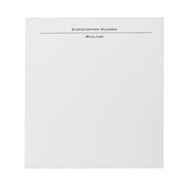 Professional Light Grey Simple Plain Notepad (Front)