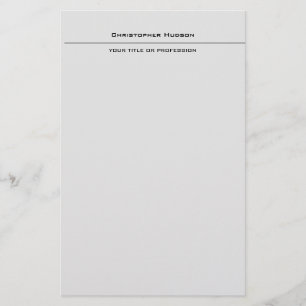 Professional Light Grey Simple Plain Stationery