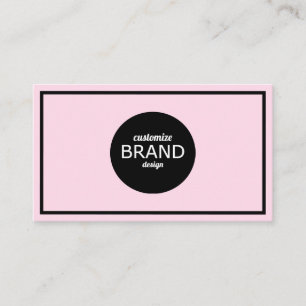 Professional Light Pink Black Border Minimalist Business Card