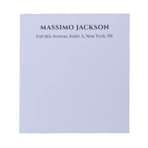 Professional lilac color modern minimalist name notepad