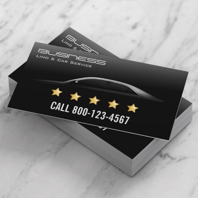 Professional Limo & Taxi Service 5 Stars Business Card (Creator Uploaded)