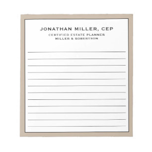 Professional Lined Name Title Company Notepad