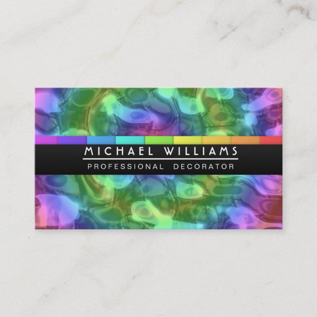 PROFESSIONAL LIQUID METAL COLORS HOLOGRAM BUSINESS CARD (Front)