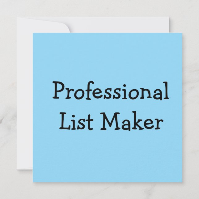 Professional List Maker Invitation (Front)