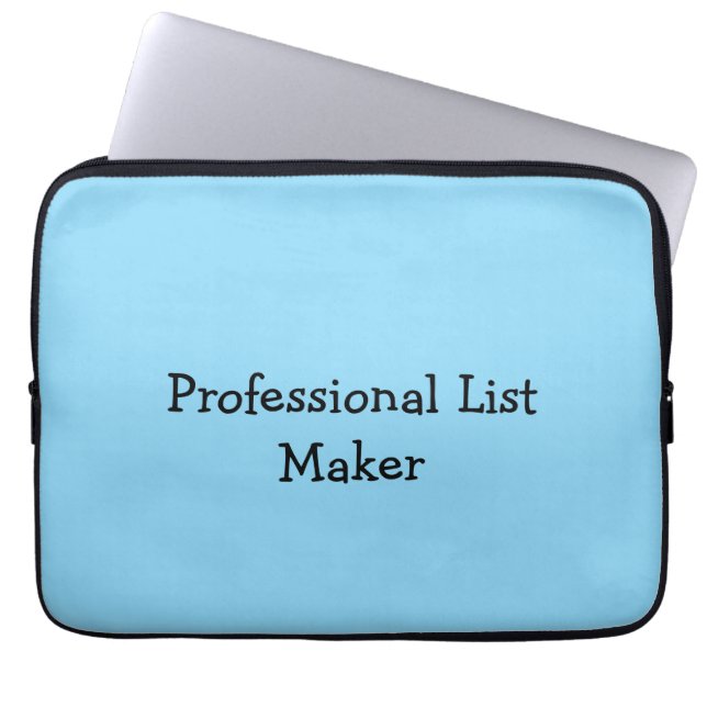 Professional List Maker Laptop Sleeve (Front)