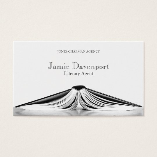 Professional Literary Agent Book Business Card