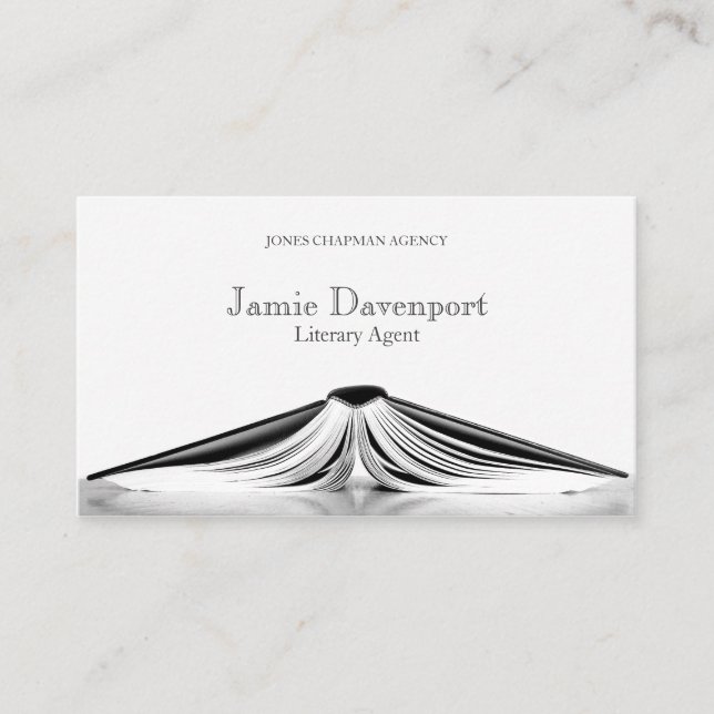Professional Literary Agent Book Business Card (Front)